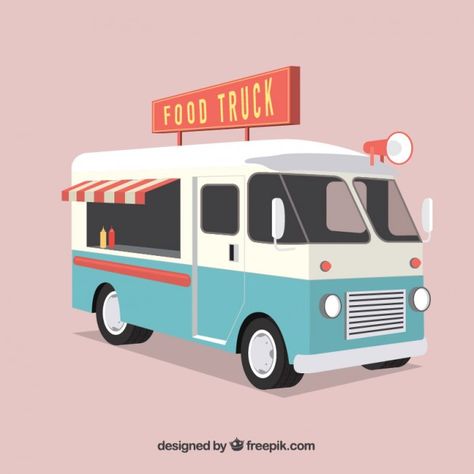 Food Delivery Business, Restaurant Vintage, Food Truck Catering, Truck Icon, Food For Special Event, Food Truck Business, Catering Ideas, Food Truck Design, Retro Recipes