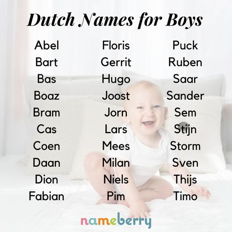 Dutch baby names for boys Baby Boy Names Strong, Dutch Names, Dutch Baby Names, Names For Boys, Middle Names, Baby Name List, Fantasy Names