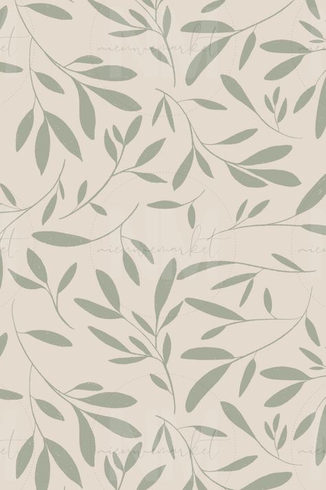 Tan and Sage Green Seamless Floral Leaves Pattern Surface Design, Digital Art, Digital Floral Leaves Pattern, Tan Flowers, Tan Leaves, Green Flowers, Green Leaves, Hand Drawn Flowers, Hand Drawn Leaves, Hand Drawn, Botanical Art by Nieuwe Market Leafy Patterns Design, Leaves Seamless Pattern, Wallpapers Geometric Pattern, Leaf Pattern Wallpaper, Leaves Illustration Pattern, Leaf Design Pattern, Pattern Leaves, Simple Leaf Pattern, Leaves Print