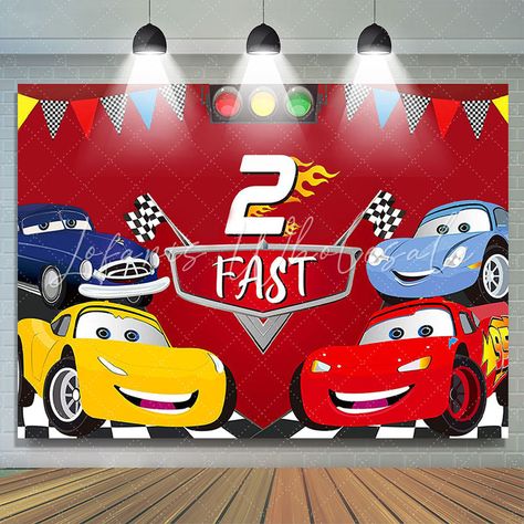 Lofaris Two Fast Race Car 2nd Boy Birthday Party Backdrop Two Fast Backdrop Ideas, Cars Theme Backdrop, Car Theme Backdrop, Race Car Party Backdrop, 2 Fast Backdrop, Race Car Birthday Backdrop, Rainbow Backdrop, Shimmer Wall, Curtain Backdrops