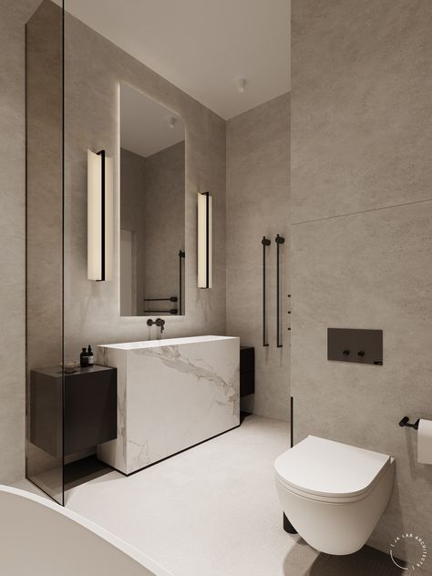 Modern Hotel Bathroom, تصميم دورة مياه, Bathroom Loft, Luxe Living Room, Boys Bedroom Makeover, Restroom Design, House Bathrooms, Washroom Design, Bathroom Design Inspiration