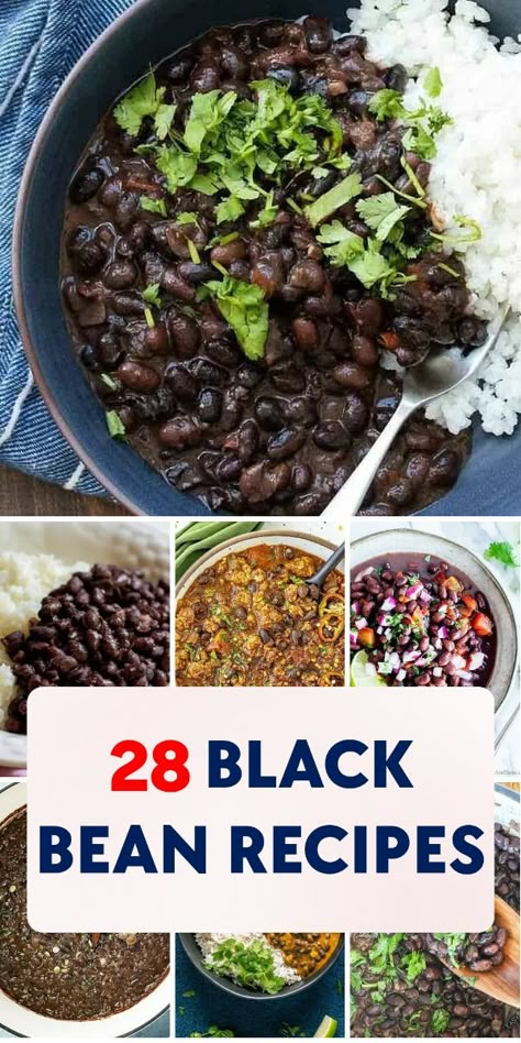 Discover a world of flavors and textures in these 28 mouthwatering black bean recipes. From classic Mexican dishes to creative twists, there's something for everyone. Black Bean Uses, Fresh Black Bean Recipes, Black Bean Healthy Recipes, Rice And Bean Meals, Recipes For Black Beans, Black Bean Side Dish Recipes, Dried Black Bean Recipes, Dry Black Bean Recipes, Black Bean Recipes From Dry Beans