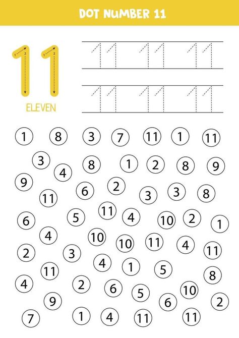 Number 11 Activities, Number 11 Activities For Preschool, Number 11 Worksheet, Basic English For Kids, 11 Worksheet, 11 Number, Stem Activities Preschool, Mathematics Activities, Kindergarten Phonics Worksheets