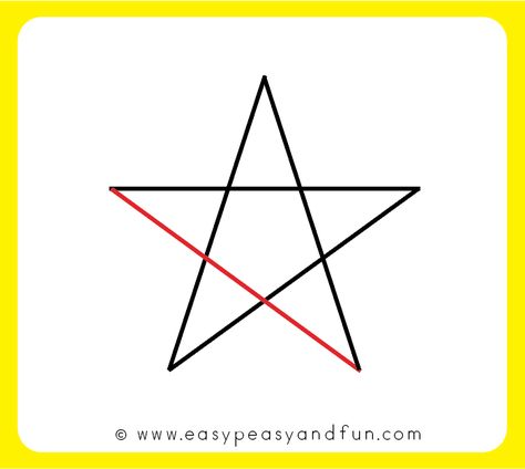 How to Draw a Star - Step by Step Drawing Tutorial for the Easiest 5 Pointed Star - Easy Peasy and Fun How To Draw Stars Easy, Draw A Star, 5 Pointed Star, Drawing Stars, Diy Kids Games, Christmas Crafts For Toddlers, Crafty Mama, Quilt Block Tutorial, Christmas Wood Crafts