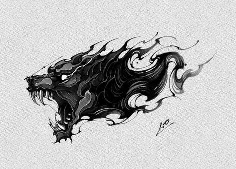 Fenrir Tattoo, Gotik Tattoo, Black Panther Tattoo, Shadow Tattoo, Panther Tattoo, Muster Tattoos, Wolf Tattoo Design, Sketch Tattoo Design, Greek Tattoos