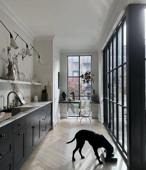 Athena Calderone Home, Parisian Interior Style, Brooklyn Kitchen, Black Dining Table, House Portugal, Athena Calderone, Becki Owens, Instagram Kitchen, Kitchen 2024