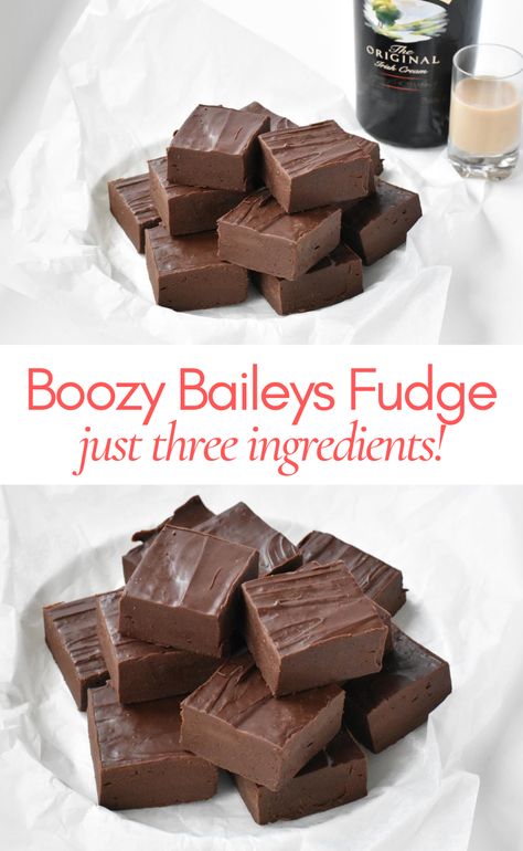 When I started out making a batch of chocolate fudge, I couldn't resist infusing it with my favourite liqueur! The result is this incredible three ingredient (yes, three) Baileys Fudge. Bailey Fudge Recipe, Baileys Fudge Condensed Milk, Baileys Fudge Recipe, Boozy Fudge, Marshmallow Fluff Fudge, Baileys Fudge, Homemade Fudge Recipes, Baileys Recipes, Homemade Truffles