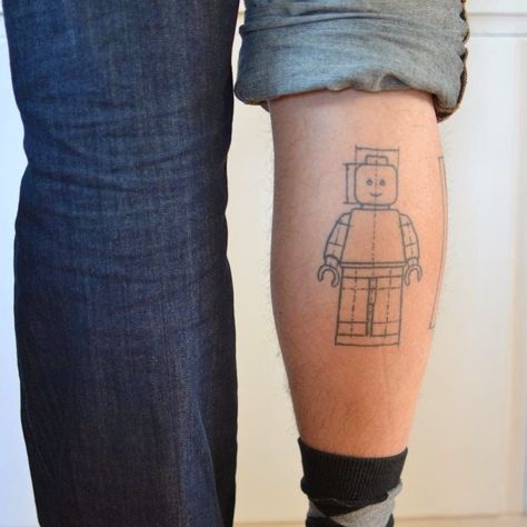 Lego Tattoo, Lego Minifigure, Lego Bricks, Lego Brick, Lego Minifigures, Mini Figures, Geometric Tattoo, Lego, Tattoo Ideas