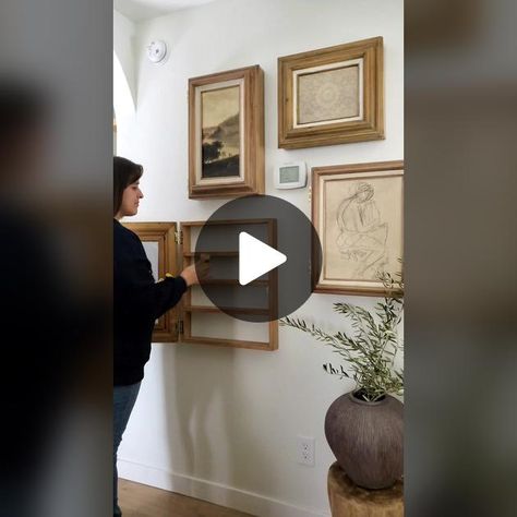 Frame Hidden Storage, Picture Frame Cabinet, Framed Cabinet, Creative Storage, Picture Frame Wall, Hidden Storage, Art Frame, Our Home, Diy Painting