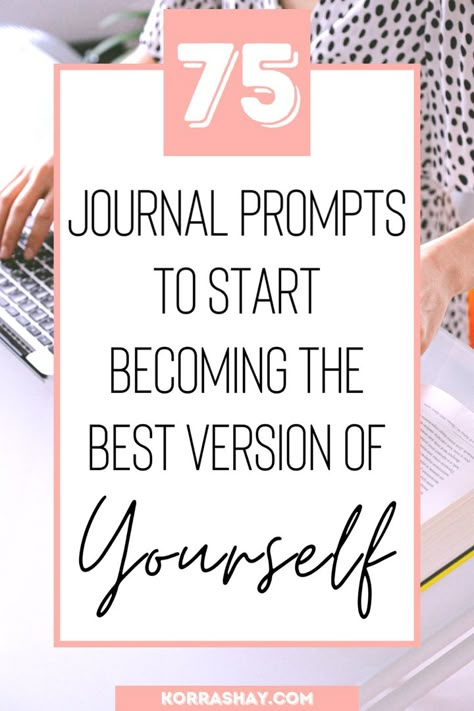 75 journal prompts to start becoming the best version of yourself! The ultimate list of self improvement journal prompts. Write your answers to these self discvery journal prompts to determine how to start improving yourself! Journaling is an amazing way to discover your best self and heres how to start on that self improving journey! #selfimprovment #selfdiscovery #journaling #journalprompts Self Improvement Journal, Improvement Journal, 365 Questions, Improving Yourself, Mindfulness Journal Prompts, Bullet Journal Page, Morning Journal, Gratitude Journal Prompts, Daily Journal Prompts