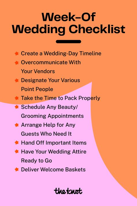 Week Before Wedding, Week Checklist, Wedding Planning Checklist Detailed, Wedding Checklist Detailed, Spring Wedding Outfit, Welcome Baskets, Marital Counseling, Outdoor Fall Wedding, Wedding Week