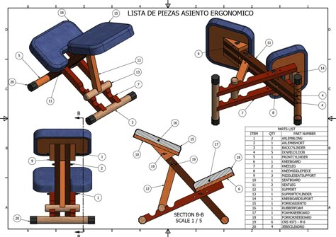 Ergonomics Design Interior, Ergonomic Chair Sketch, Sitting Ergonomics, Ergonomic Furniture Design, Furniture Design Architecture, Wood Working Projects, Kneeling Chair, Ergonomic Kneeling Chair, Autodesk Inventor