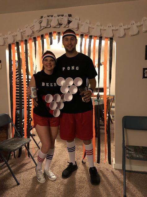 Beer pong table Beer Pong Costume, Beer Pong Tables, Handmade Costumes, Beer Pong, Best Photo Poses, Photo Poses For Couples, Couple Halloween, Party Props, Couple Halloween Costumes