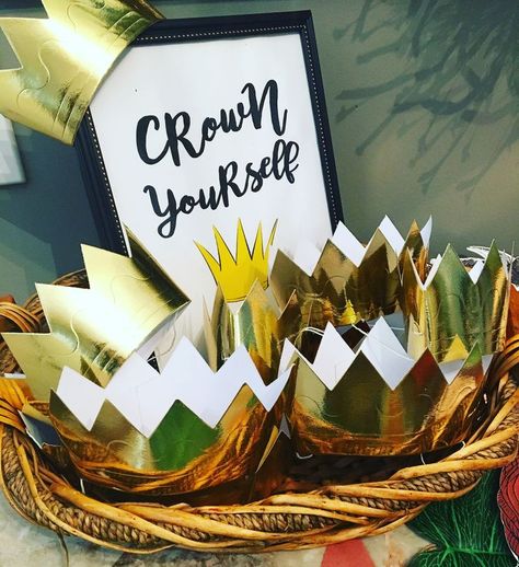 Crown yourself.  "A Wild One" Where the Wild Things Are First Birthday Party Wild Things Party, Prince Birthday, Twins 1st Birthdays, Birthday Party Set, Wild One Birthday Party, Paper Crowns, Golden Birthday, Twin Birthday, 1st Birthdays