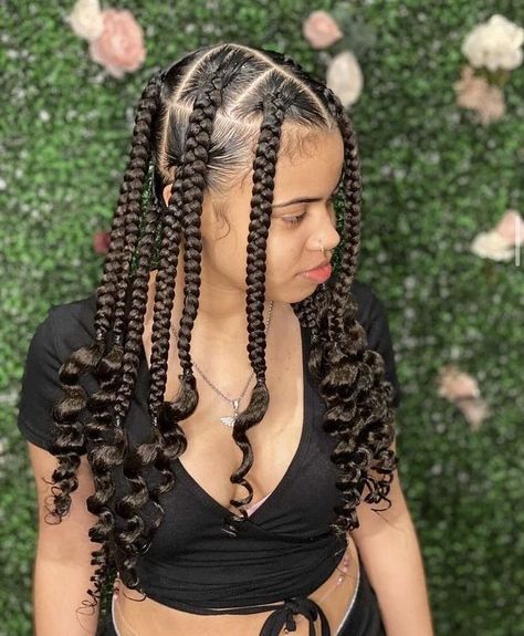 Coo Leray Braids Short, Jumbo Coi Leray Braids With Curls, Large Coi Leray Braids, Coi Lorey Hair Braids, Coi Larey Braids, Coi Leray Braids Parting, Corey Leray Braids, Cori Leroy Braids, Koi Leray Braids