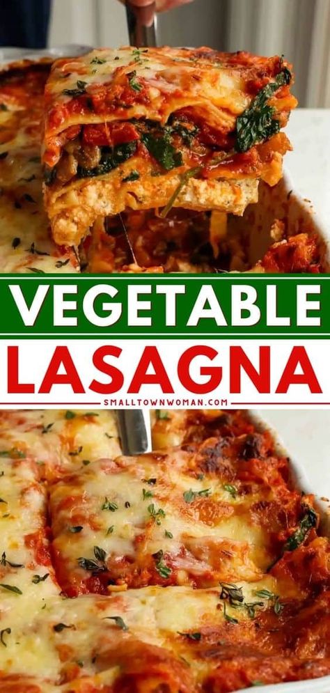 In search of easy pasta dishes for vegetarians? This classic vegetable lasagna is the BEST! With a medley of mushrooms, zucchini, bell peppers, and spinach, this meatless lasagna is sure to be a hit. Try this veggie recipe for dinner! Milanesa Recipe, Layered Lasagna, Easy Vegetable Lasagna, Pasta Tomato Sauce, Veggie Lasagna Recipe, Meatless Lasagna, Vegetarian Lasagna Recipe, Vegetable Lasagne, Pasta Tomato