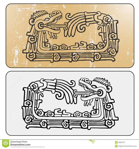 Double Maya Snake Quetzalcoatl Ouroboros Royalty Free Stock ... Quetzalcoatl Art, Quetzalcoatl Tattoo, Snake Eating, Aztec Drawing, Aztec Artwork, Aztec Symbols, Mayan Tattoos, Aztec Tattoos, Ouroboros Tattoo