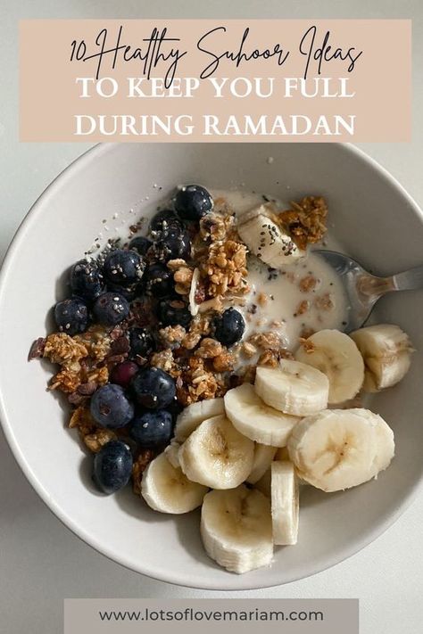 Meal planning a week ahead can help you stay consistent with healthy eating during Ramadan. So use these 10 healthy suhoor ideas in your meal plans, which are all packed with protein and fibre, that will help you stay full. I hope you find this helpful! #healthysuhoorideas #suhoorideas #ramadan Healthy Suhoor, Breakfast Ideaa, Suhoor Ideas, Easy Ramadan Recipes, Ramadan Meals, Healthy Ramadan Recipes, Veggie Meal Prep, Healthy High Protein Breakfast, Ramadan Tips