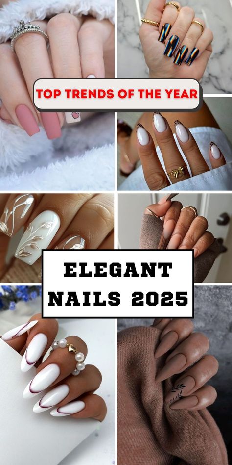 Transform your nails with elegant nails ideas 2025, offering classy simple almond designs in seasonal colours. Classy french tips in pink, white, or brown are ideal for weddings or birthdays, while fun, edgy designs make a statement for parties. These ideas include long, small, and squoval nail shapes to suit nail extensions or natural nails. Acrylic Manicure Ideas, Nails Acrylic With Pearls, Elegant Nail Extensions, Nail Colour 2025, Professional Acrylic Nails For Work, 2025 Acrylic Nails, 2025 French Tip Nails, Classy Nails 2025, Nails Acrylic 2025