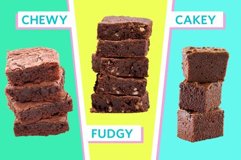 They each bring something a little different to the table. Here's what sets them apart. Cakey Brownies, National Brownie Day, Chewy Brownies Recipe, Brownies Recipe Homemade, Chewy Brownies, Baking Basics, Chocolate Squares, Unsweetened Chocolate, Fudgy Brownies