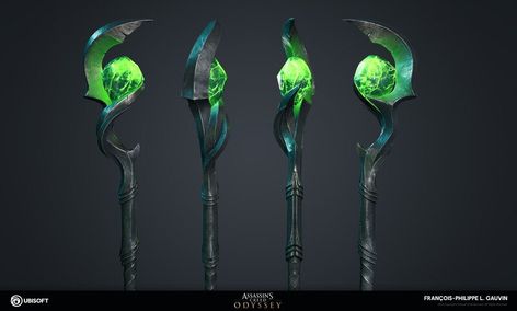 ArtStation - Assassin's Creed Odyssey - Staff of the dead, François-Philippe L. Gauvin Staff Magic, Ac Odyssey, Wizard Staff, Assassin's Creed Odyssey, Dark Wizard, Assassins Creed Odyssey, Make A Character, Magic Hat, Fantasy Props