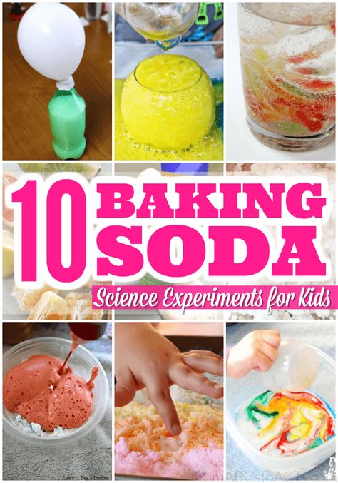 Forget the simple baking soda and vinegar reactions, these 10 baking soda science experiments are SO much cooler! Baking Soda Science, Experiments To Do At Home, Baking Soda Experiments, Kids Experiments, Science Experiments Kids Preschool, Science Experiments For Kids, Science Camp, Experiments For Kids, Baking Science