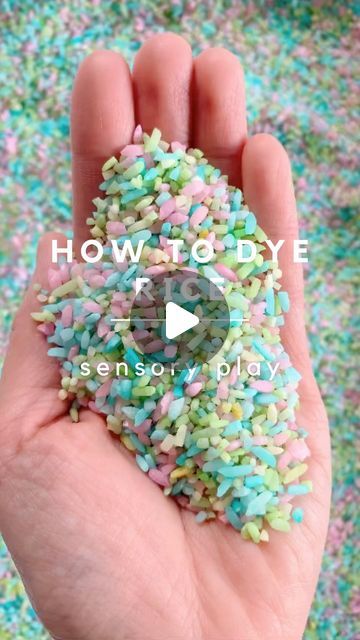 Dyed Rice, Screen Free Kids, 100k Views, Colored Rice, Liquid Watercolor, Sensory Friendly, Invitation To Play, Paint Acrylic, Toddler Fun