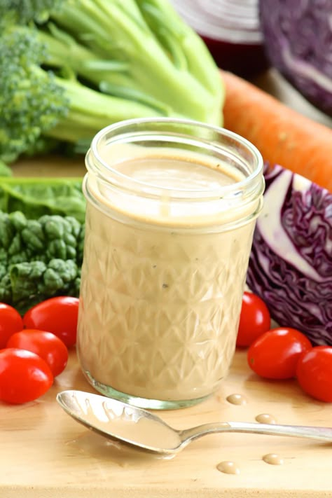 Healthier Creamy Balsamic Dressing -- makes the simplest of salads more satisfying Balsamic Vinegarette, Avocado Cilantro Lime Dressing, Creamy Balsamic Vinaigrette, Balsamic Dressing Recipe, Creamy Balsamic Dressing, White Balsamic, Vinaigrette Salad, Salad Dressing Recipes Homemade, Balsamic Dressing