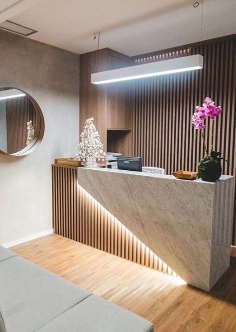 Office Reception Table Design, Modern Reception Desk Design, Office Counter Design, Reception Table Design, Office Reception Design, Hair Salon Interior Design, Dental Office Design Interiors, Modern Reception Desk, Small Office Design