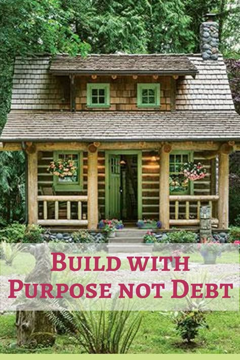 Building A Cottage On A Budget, Inexpensive Cabins To Build, Build A Log Cabin, How To Build A Cottage, Building A Cabin On A Budget, Small Cabins On A Budget Rustic, Log Cabin Build, Build Your Own Cottage, Small Diy Cabin