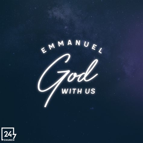 He is here, Jesus is here. Emmanuel, God with us. He is an ever present help in time of need. His promise is to never leave us or forsake us. He is always with us. Yahweh Shama, God with us. #Godwithus Emanuel God With Us, Emmanuel God With Us, Aesthetic Holiday, God With Us, Church Stage, Church Graphic Design, Glory To God, Stylish Fonts, Jesus Saves