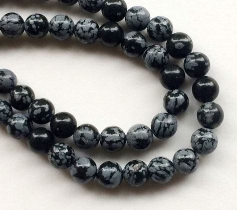 WHOLESALE 5 Strands Snowflake Obsidian Beads by gemsforjewels Elegant Obsidian Jewelry With Polished Beads, Round Obsidian Jewelry With Black Beads, Elegant Obsidian Beads Jewelry 8mm, Polished Round Obsidian Bead Jewelry, Black Obsidian Necklace, Snowflake Obsidian Crystal, Obsidian Necklace, Gemstone Beads Wholesale, Wear Necklaces