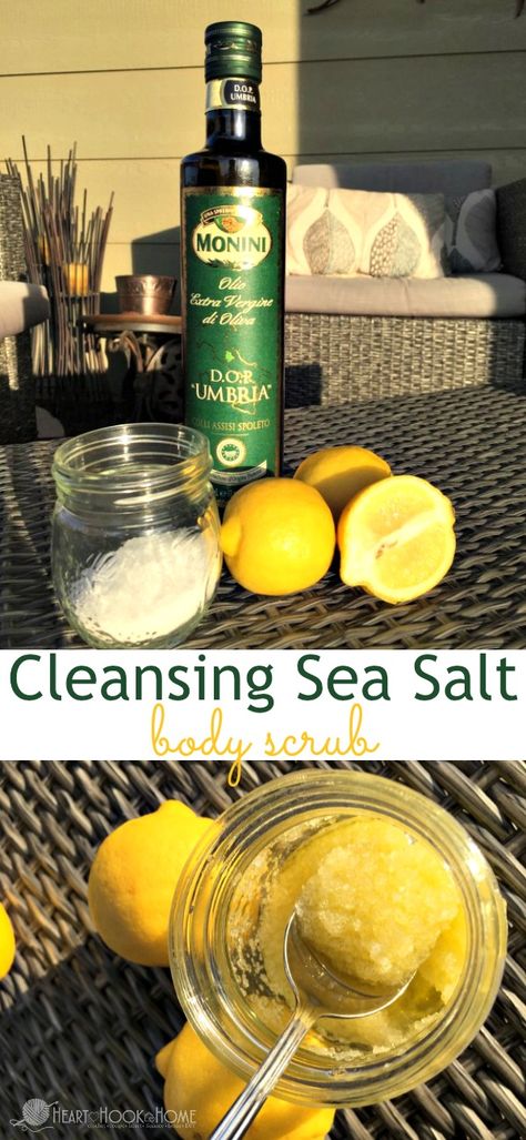 3-Ingredient Cleansing Sea Salt Body Scrub | #essentialoils #skincare #healthy3d @healthy3d Diy Salt Scrub Recipe, Epsom Salt Scrub, Salt Scrub Diy, Salt Face Scrub, Salt Scrub Recipe, Face Scrub Recipe, Sea Salt Scrub, Sea Salt Body Scrub, Sugar Scrub For Face