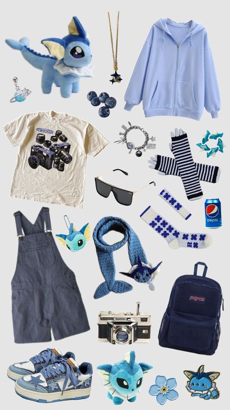 blue!! #vaporeon #pokemon #blue #outfit #blue_outfit #aesthetic Pokemon Outfits Ideas, Staple Outfits, Pokemon Outfits, Pokemon Blue, Pokemon Clothes, Blue Outfits, Clothing Staples, Outfit Aesthetic, Blue Outfit