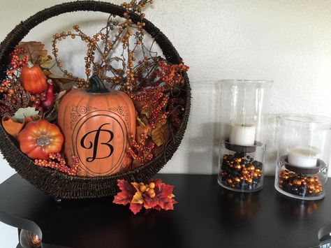 Fall items to make your home festive for the season. Whether it be Halloween, Thanksgiving or Christmas. Please Visit my Signature Homestyles page for more Home Décor options. Basket Decor, Fall Stuff, Fall Items, My Signature, Fall Ideas, Fall Decorations, Basket Decoration, Half Moon, Decor Project