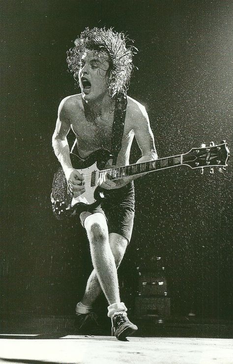 Rock Magazine, Acdc Angus Young, Famous Guitarists, Ac Dc Rock, Acdc Angus, Bon Scott, Angus Young, Greatest Rock Bands, Rock And Roll Bands