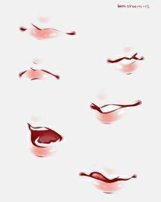 Mouth Lips, Anime Lips, Lip Drawing, Mouth Drawing, Seni Dan Kraf, Lips Drawing, Drawing Expressions, 캐릭터 드로잉, Anime Drawings Tutorials