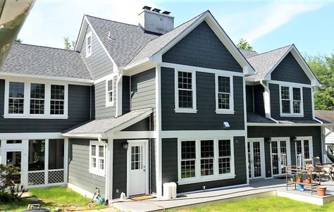 Grey Siding House, James Hardie Siding Colors, Gray Siding, Siding Colors For Houses, Grey Exterior House Colors, Composite Siding, Grey Siding, James Hardie Siding, Gray House Exterior