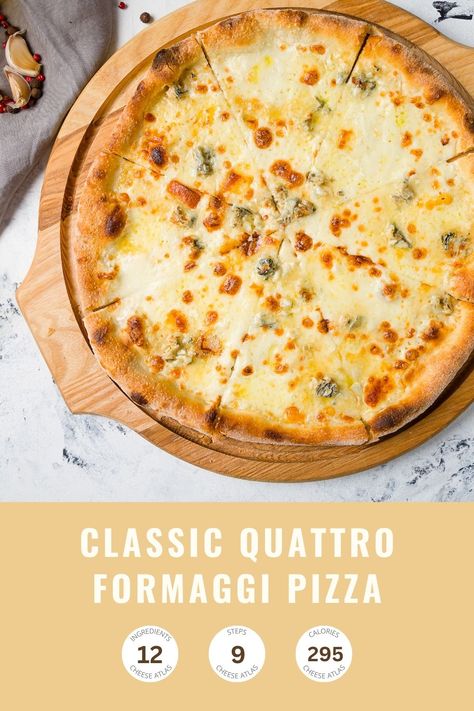 Quattro Formaggi Pizza, 4 Cheese Pizza, Pepperoni Pizza Casserole Recipe, Gorgonzola Pizza, Pizza Toppings Combinations, Pepperoni Pizza Casserole, Four Cheese Pizza, Truffle Pizza, Pizza Italy