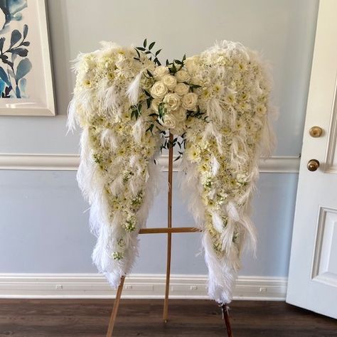 Angel Wings Tribute for a very special friend. Angel Wings Flower, Feather Angel Wings, Special Friend, Angel Wings, Florist, Flower Arrangements, Angel, Flowers, On Instagram