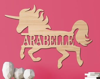 Unicorn Themed Room, Unicorn Kids Room, Baby Wreaths, Kids Room Sign, Personalized Wood Signs, Wooden Words, Wooden Name Signs, Maternity Ideas, Unicorn Kids