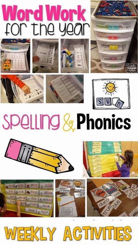 Word Work Kindergarten, Word Work Centers, Word Work Activities, Phonics Words, Spelling Activities, Teaching Language Arts, Teaching Ela, Literacy Stations, First Grade Reading