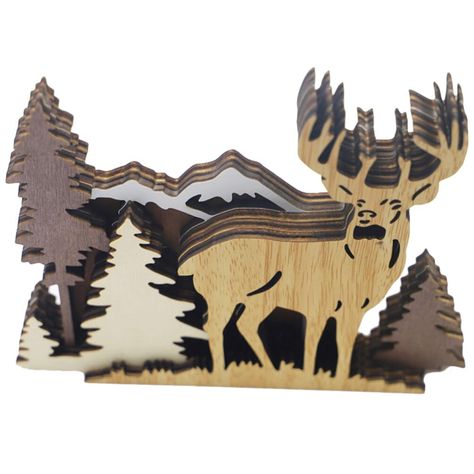 PRICES MAY VARY. If youre looking for a natural accent decor ideas for your living room or bedroom, this decorative wood display will give your home a combination of rich ornament and high-spiritual meaning look that complements with any modern décor in your house. Exquisite Elk shape, add fun to your home decoration. It can add special vibe to your places.Adopting from good wood material, which is lightweight, with exquisite and fine workmanship. Decorate your festival party, furniture and othe Elk Silhouette, Wood Deer, Wooden Deer, Deer Silhouette, Deer Art, Wooden Animals, Hollow Design, Animal Decor, Rustic Home