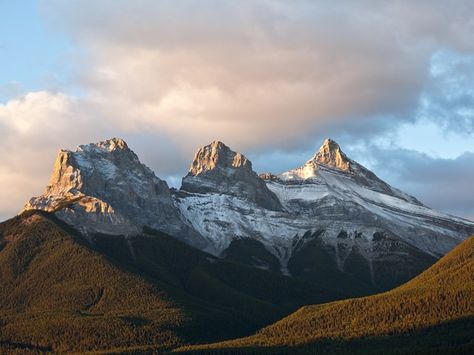 3 Sisters Mountain, Trees Decoration, Range Wall, Moose Hunting, 3 Sisters, Three Sisters, Lake Louise, Alberta Canada, Art Nature