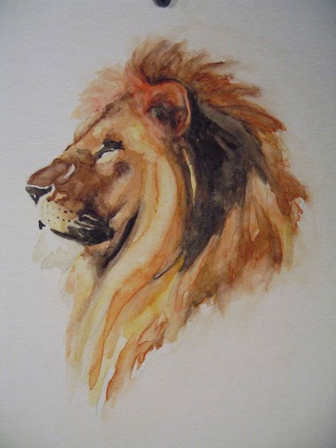 watercolor lion by paper-Panda Paper Panda, Lion Drawing, Lion Painting, Lion Art, Lion Tattoo, A Lion, Watercolor Animals, Pablo Picasso, Art Watercolor