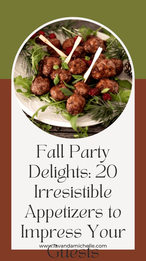 Fall Party Delights: 20 Irresistible Appetizers to Impress Your Guests - LavandaMichelle Gourmet Fall Appetizers, Hors Doeuvres Party, Gourmet Christmas Appetizers, Cocktail Party Appetizers Elegant, Elegant Fall Appetizers, Fancy Fall Appetizers, Fall Cocktail Party Appetizers, Hors Devours Appetizers Fancy, Beautiful Appetizers