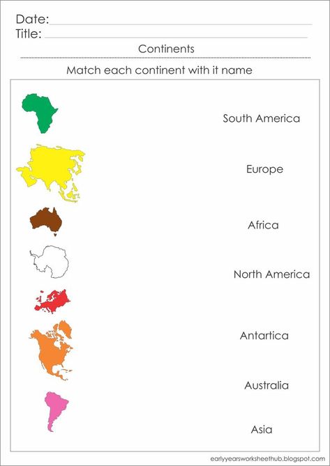 Montessori Continents Printables Free, Geography For Kids Printables Free, Continent Worksheets For Kids, Continent Activities For Kids, Continents Activities Preschool, 7 Continents Printable Free, Continents And Oceans Printables Free, 7 Continents Activities, Continent Worksheet