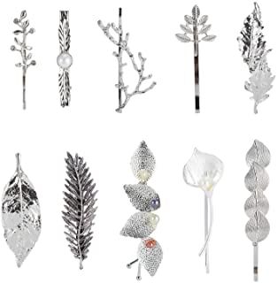 Amazon.com: wave clamp hair: Beauty & Personal Care Metal Hair Clip, Silver Hair Clip, Vintage Hair Clips, Party Hair Accessories, Party Hair, Leaf Flower, Metal Hair Clips, Straight Lace Front Wigs, Metal Hair