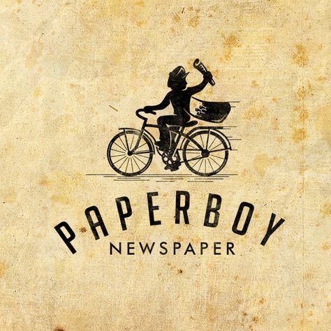 Vintage paperboy Education Logos, Beer Can Design, Newspaper Logo, Construction Logos, Bedford Falls, Restaurant Logos, Minimal Logos, Negative Space Logos, Mascot Logos