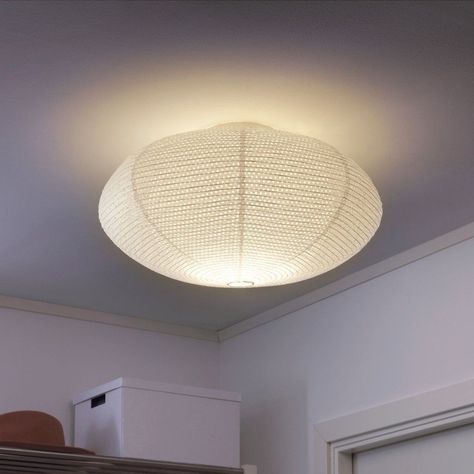 Ikea Paper Lamp, Paper Ceiling Light, Ikea Ceiling Light, Bedroom Light Shades, Ceiling Lights Uk, Ceiling Light Bedroom, Diy Home Interior, Crystal Light Fixture, Modern Lights